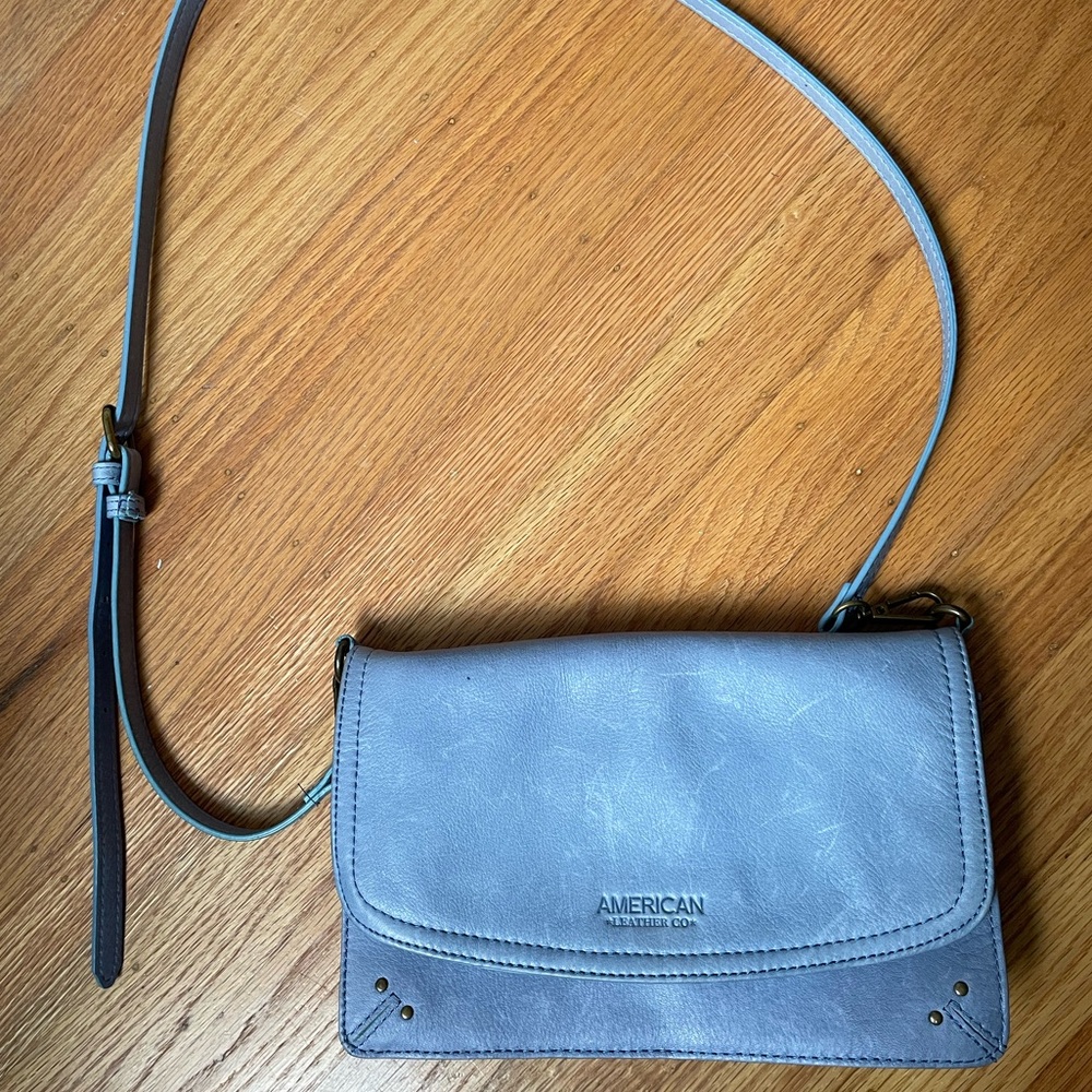 American Leather Co Blue Crossbody Bag